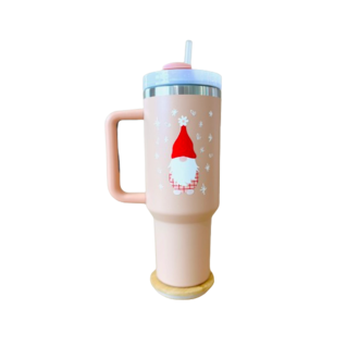 MÖMY GOBELET THERMOS 40 OZ - VIEUX-ROSE GNOME DE NOËL