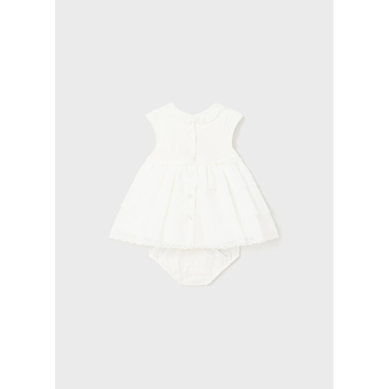 MAYORAL ROBE BI-MATIÈRE AVEC CULOTTE - ÉCRU