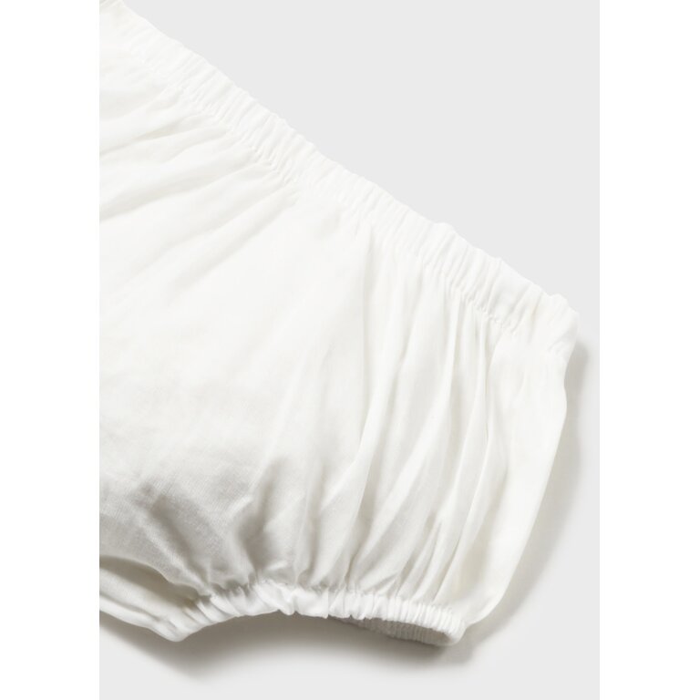 MAYORAL ROBE BI-MATIÈRE AVEC CULOTTE - ÉCRU