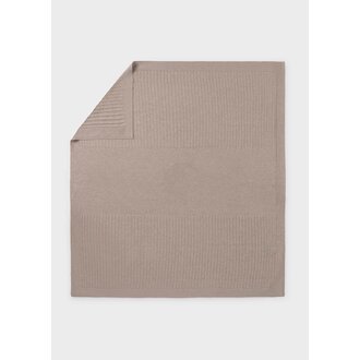 COUVERTURE EN TRICOT AVEC BRODERIES DE LAPIN - SABLE
