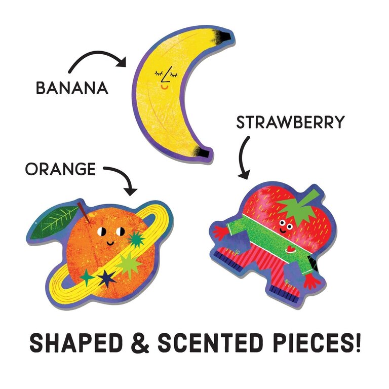 MUDPUPPY PUZZLE 60 PCS SCRATCH AND SNIFF - COSMIC FRUITS