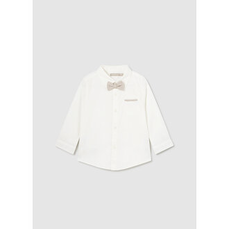 MAYORAL CHEMISE MANCHES LONGUES AVEC NOEUD PAPILLON - ECRU