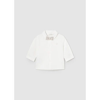 MAYORAL CHEMISE HABILLÉE AVEC NOEUD PAPILLON BEIGE - BLANC