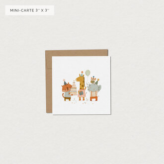 MIMOSA DESIGN MINI CARTE DE SOUHAITS  - SAVANE EN FÊTE