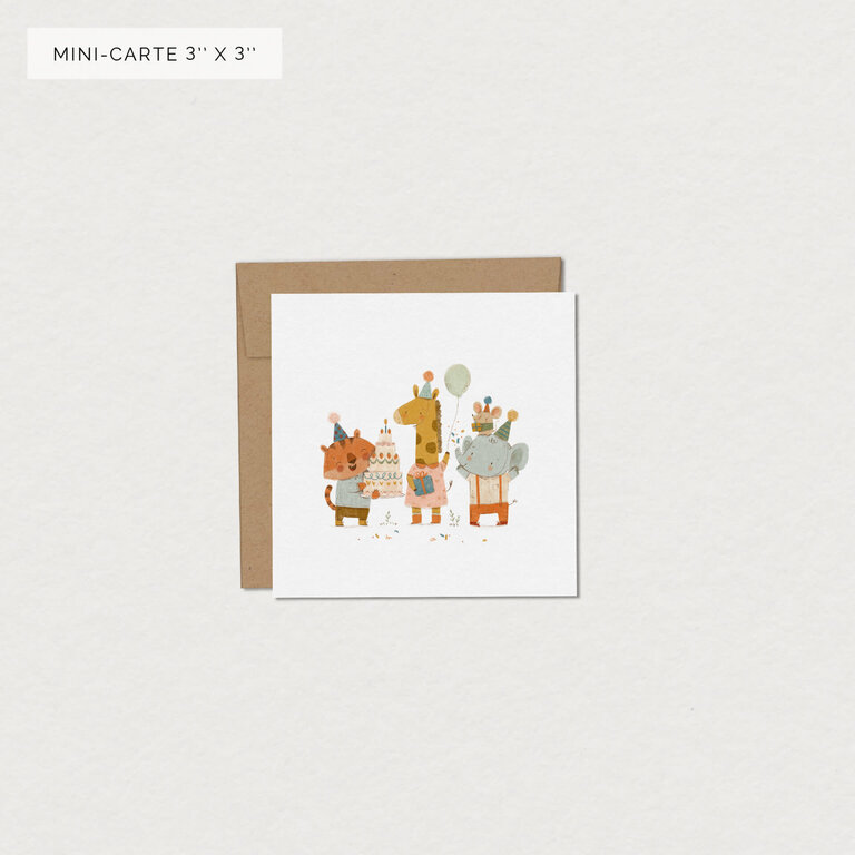 MIMOSA DESIGN MINI CARTE DE SOUHAITS  - SAVANE EN FÊTE