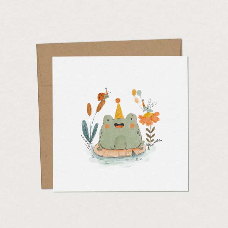 MIMOSA DESIGN GREETING CARD - FESTIVE FROG