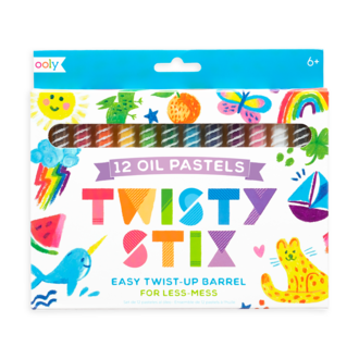 OOLY ENSEMBLE DE 12 CRAYONS PASTELS À L'HUILE - TWISTY STIX