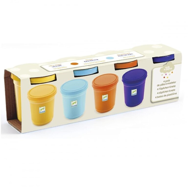 DJECO PÂTE À MODELER  - 4 POTS - NATURE