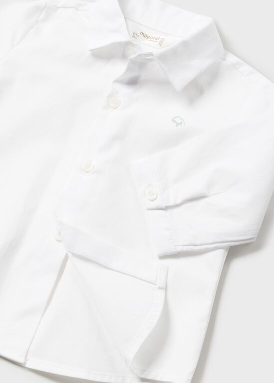 CHEMISE HABILLÉE AVEC NOEUD PAPILLON SAUGE - BLANC