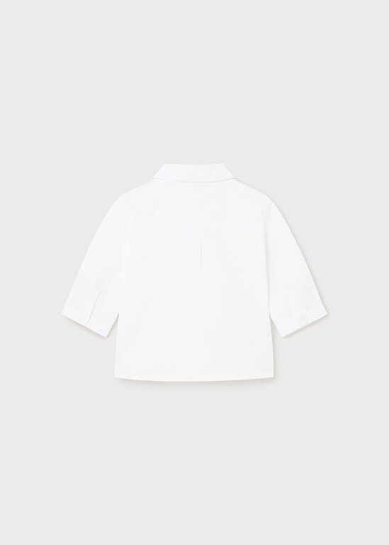 CHEMISE HABILLÉE AVEC NOEUD PAPILLON SAUGE - BLANC