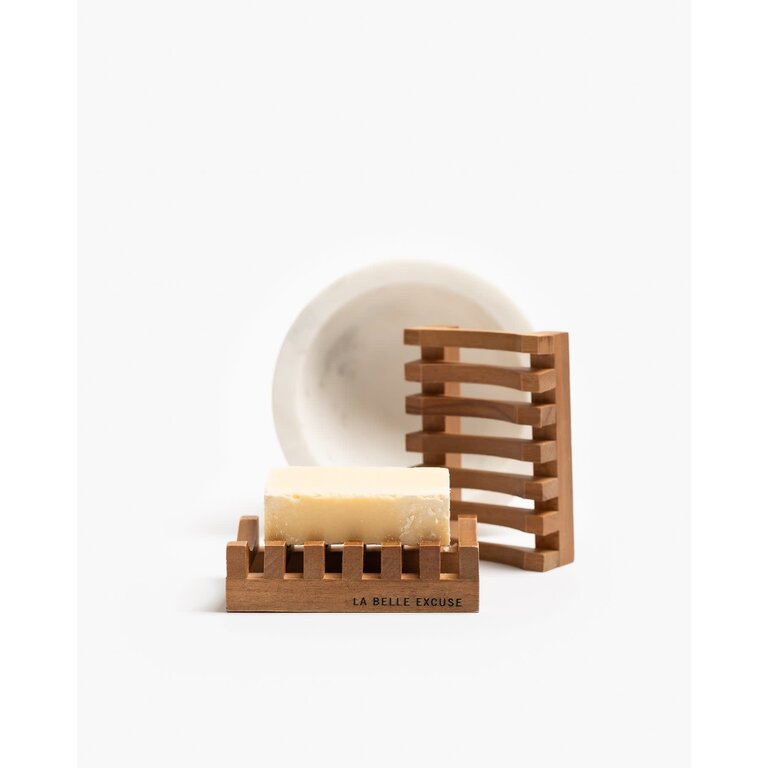 LA BELLE EXCUSE OPENWORK WOODEN SOAP DISH