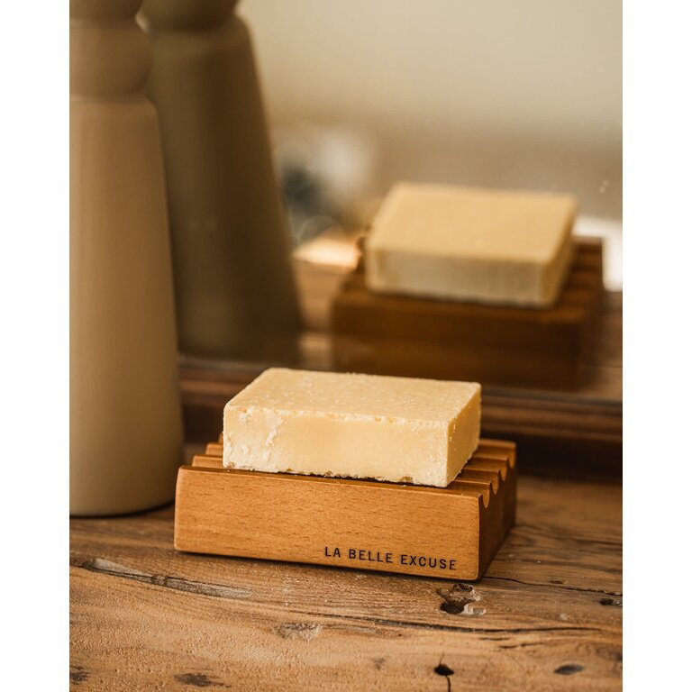 LA BELLE EXCUSE PORTE-SAVON EN BOIS RAINURÉ