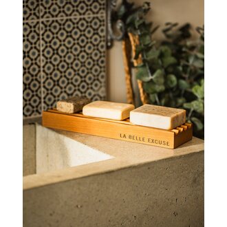 LA BELLE EXCUSE WOODEN SOAP DISH TRAY