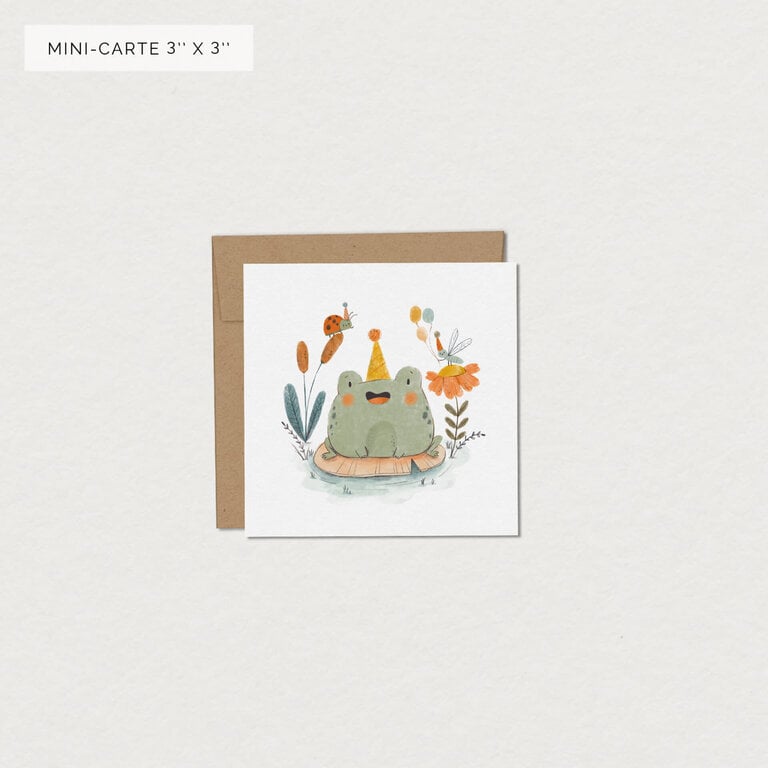 MIMOSA DESIGN MINI CARTE DE SOUHAITS  - GRENOUILLE FESTIVE