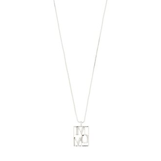 PILGRIM COLLIER PLAQUÉ ARGENT - LOVE TAG MOM