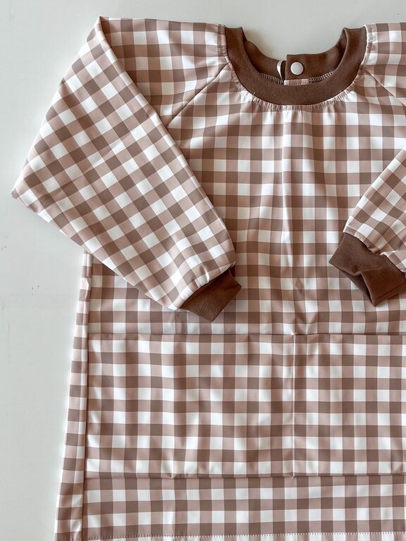 MICASSO & CO TABLIER D'ARTISTE IMPERMÉABLE (4-6 ANS) - VICHY CARAMEL