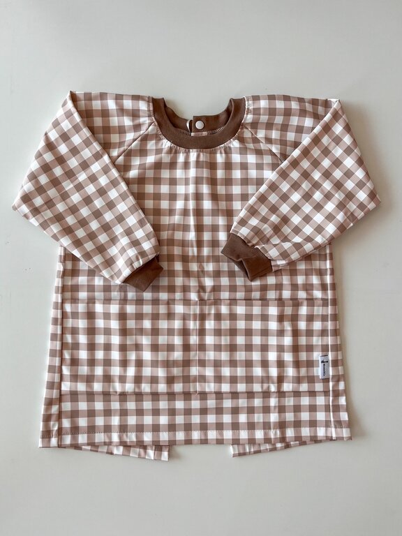 MICASSO & CO TABLIER D'ARTISTE IMPERMÉABLE (4-6 ANS) - VICHY CARAMEL