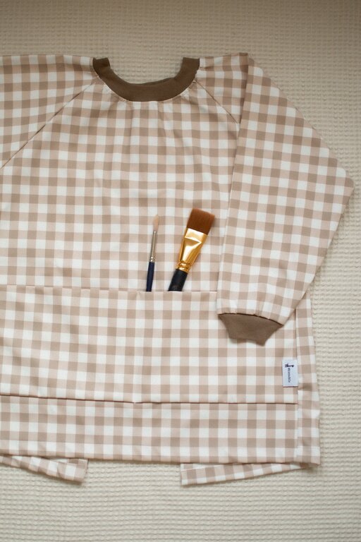 MICASSO & CO TABLIER D'ARTISTE IMPERMÉABLE (4-6 ANS) - VICHY CARAMEL