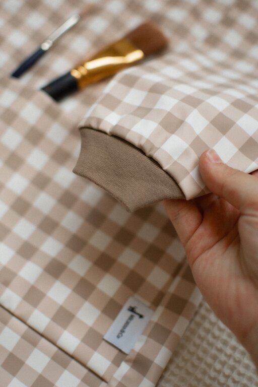 MICASSO & CO TABLIER D'ARTISTE IMPERMÉABLE (4-6 ANS) - VICHY CARAMEL