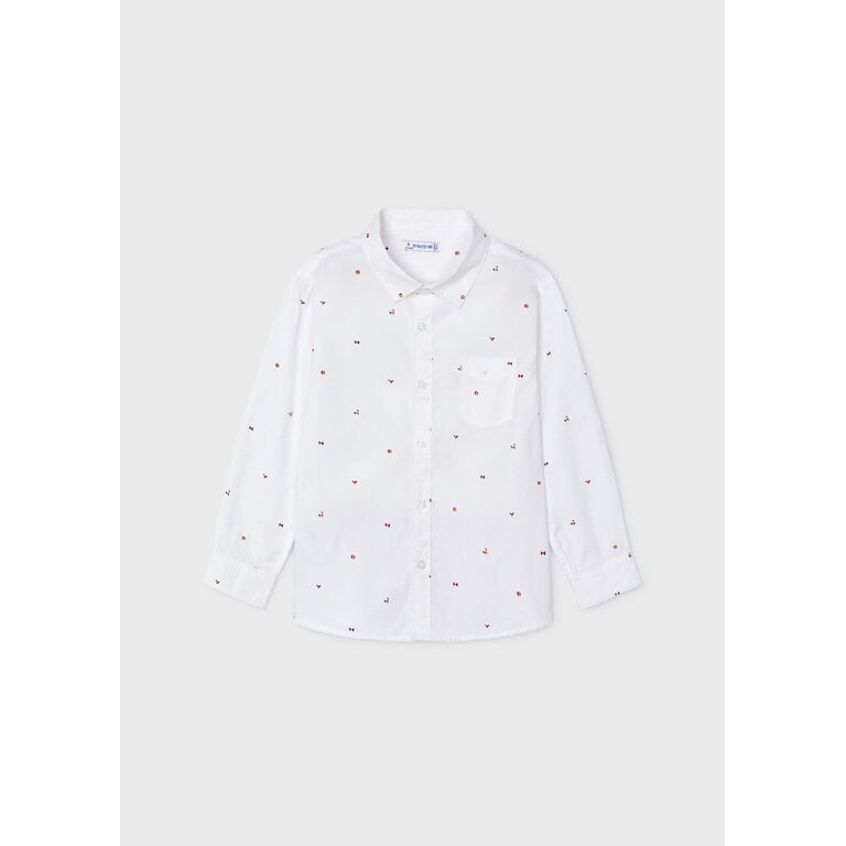 MAYORAL CHEMISE MANCHES LONGUES GÉO - BLANC