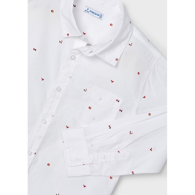 MAYORAL GEO LONG-SLEEVE SHIRT - WHITE