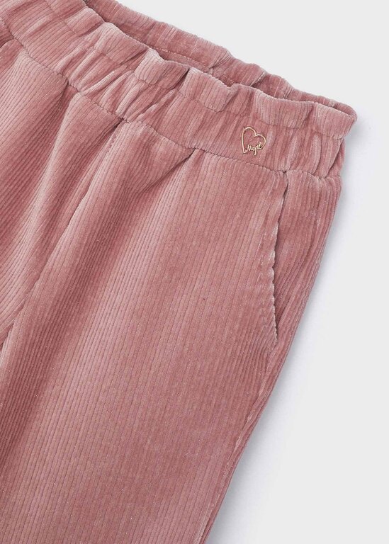 MAYORAL PANTALON FLARE EN VELOURS - ROSÉ