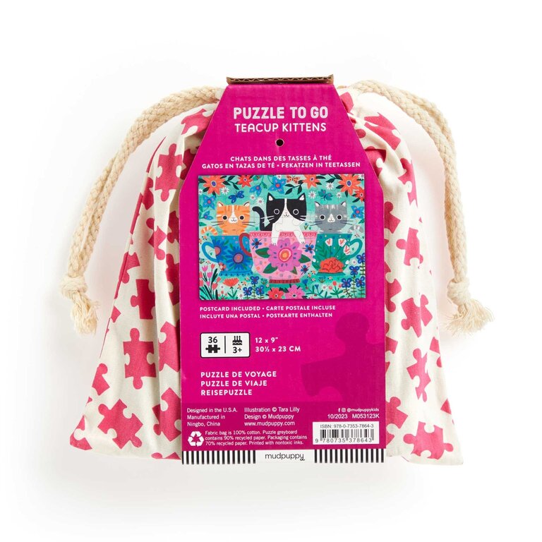 MUDPUPPY PUZZLE DE VOYAGE 36 PCS - CHATONS EN TASSE
