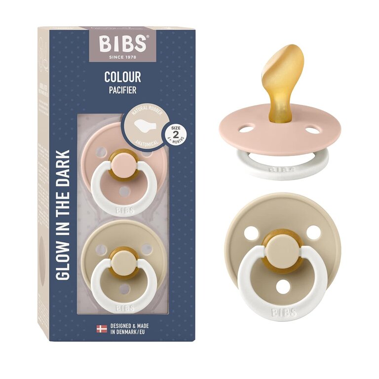 BIBS DUO DE SUCES ANATOMIQUE GLOW - BLUSH/VANILLE