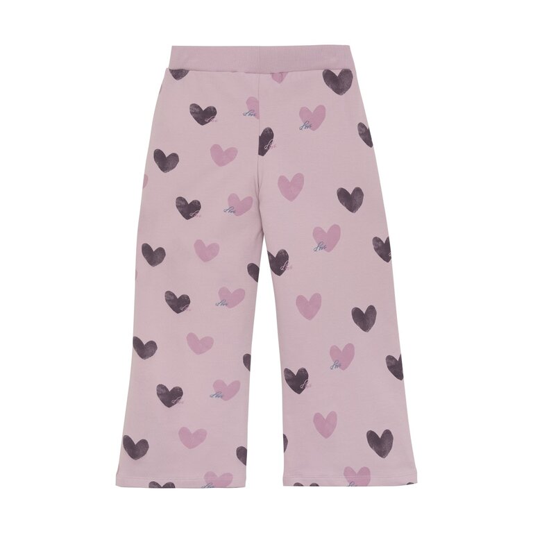 MINYMO PANTALON ÉVASÉ À MOTIFS COEURS - DAWN PINK