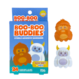 BOO-BOO BUDDIES BOX OF 24 FUN BANDAGES - BIGFOOT AND YETI