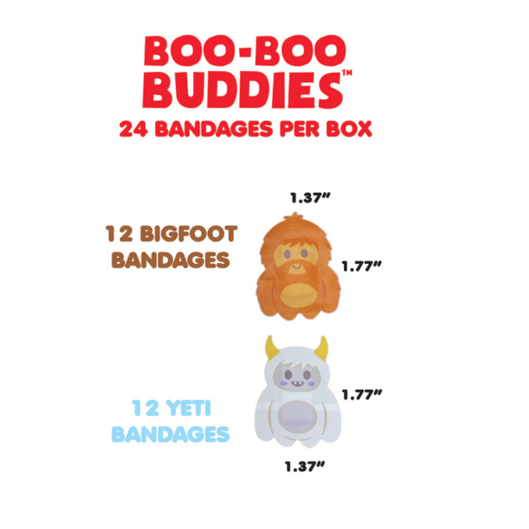 BOO-BOO BUDDIES BOÎTE DE 24 PANSEMENTS LUDIQUES - BIG FOOT ET YETI