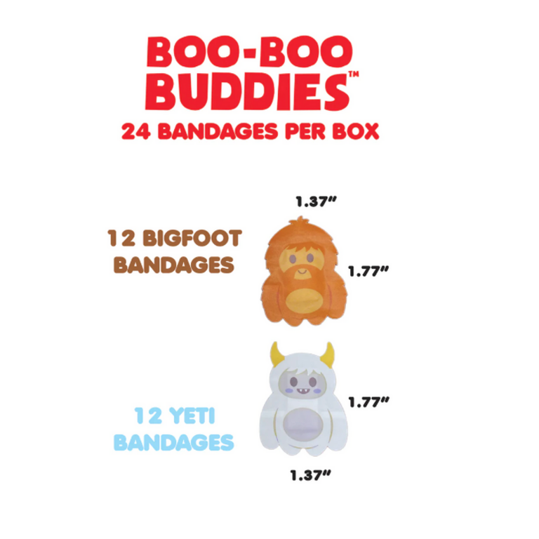 BOO-BOO BUDDIES BOÎTE DE 24 PANSEMENTS LUDIQUES - BIG FOOT ET YETI
