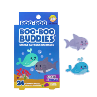 BOO-BOO BUDDIES BOÎTE DE 24 PANSEMENTS LUDIQUES - REQUIN ET BALEINE