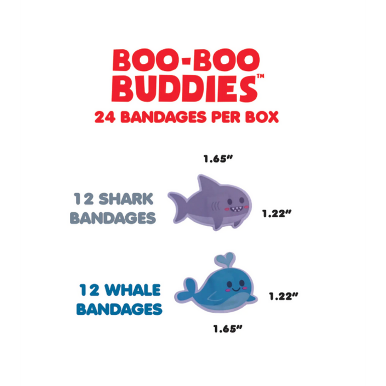 BOO-BOO BUDDIES BOX OF 24 FUN BANDAGES - SHARK AND WHALE