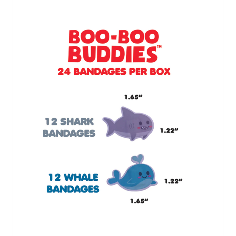 BOO-BOO BUDDIES BOÎTE DE 24 PANSEMENTS LUDIQUES - REQUIN ET BALEINE