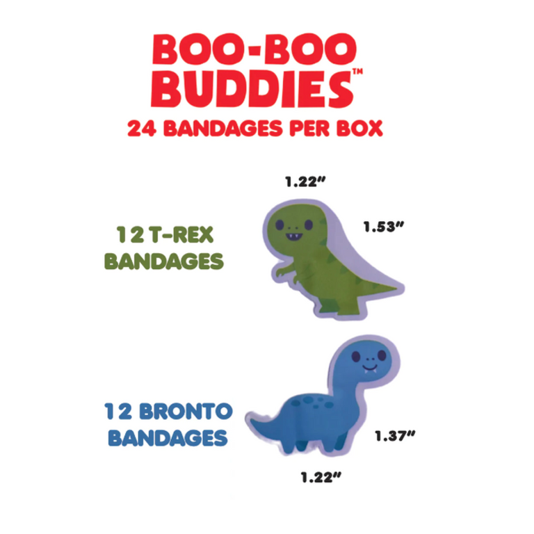 BOO-BOO BUDDIES BOÎTE DE 24 PANSEMENTS LUDIQUES - BRONTOSAURUS ET T-REX