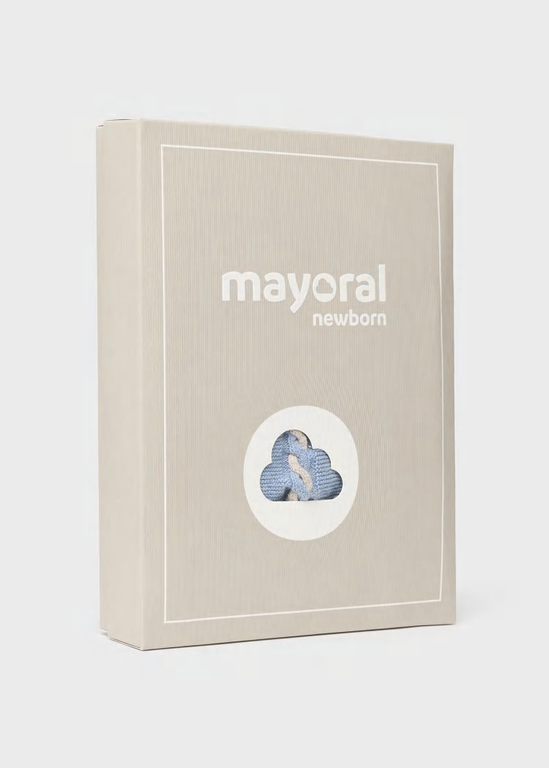 MAYORAL ENSEMBLE ET BONNET EN TRICOT - AZURE