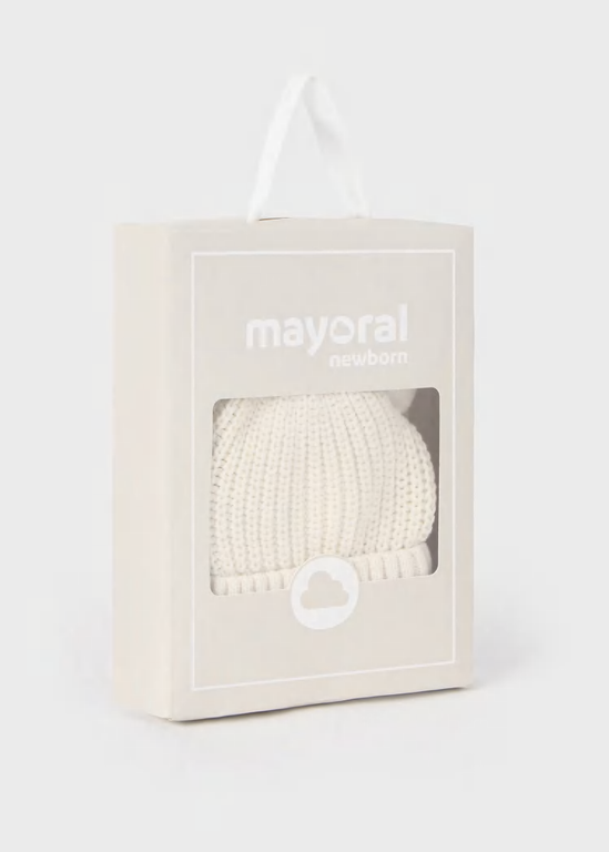 MAYORAL ENSEMBLE BONNET ET GANT EN TRICOT - CÉRAMIQUE