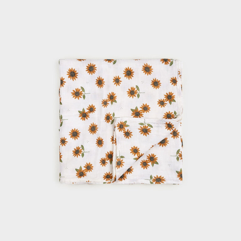 PETIT LEM MOUSSELINE À IMPRIMÉ DE TOURNESOLS - OFFWHITE