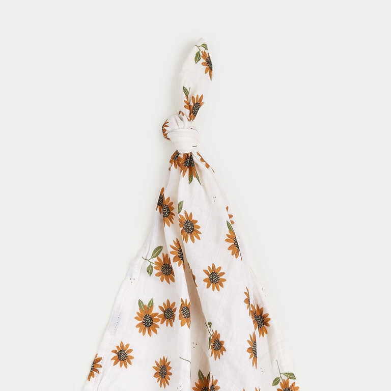 PETIT LEM MOUSSELINE À IMPRIMÉ DE TOURNESOLS - OFFWHITE