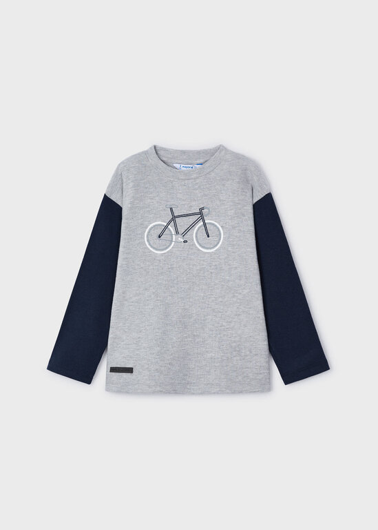 MAYORAL CHANDAIL BASEBALL AVEC MOTIF DE VÉLO - GRIS