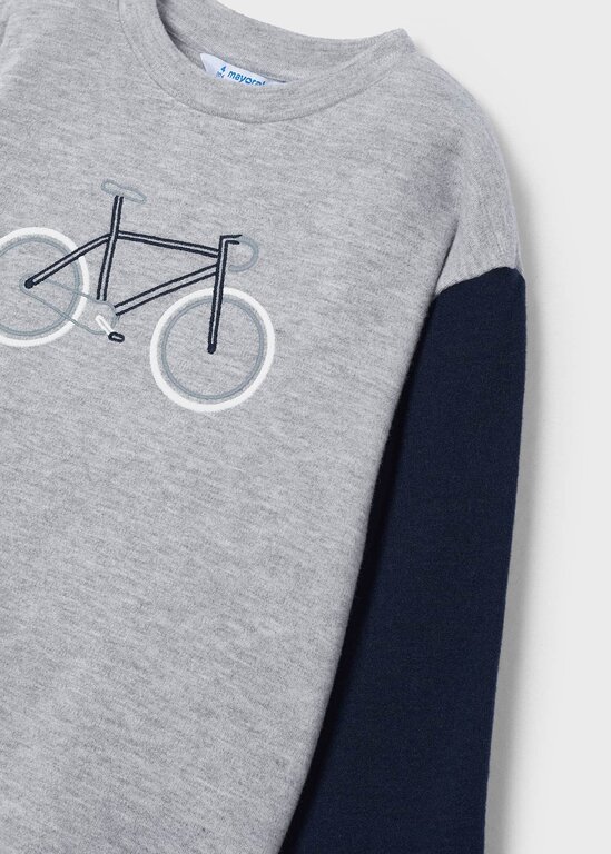 MAYORAL CHANDAIL BASEBALL AVEC MOTIF DE VÉLO - GRIS