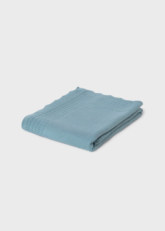 MAYORAL COUVERTURE EN TRICOT CHENILLE - BLEU