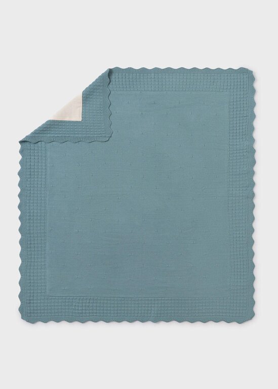 MAYORAL COUVERTURE EN TRICOT CHENILLE - BLEU