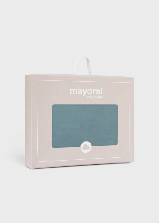 MAYORAL COUVERTURE EN TRICOT CHENILLE - BLEU