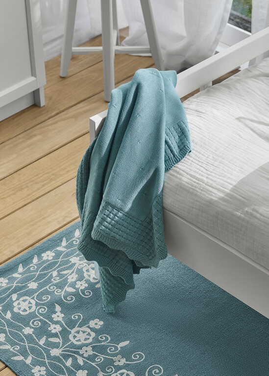 MAYORAL COUVERTURE EN TRICOT CHENILLE - BLEU