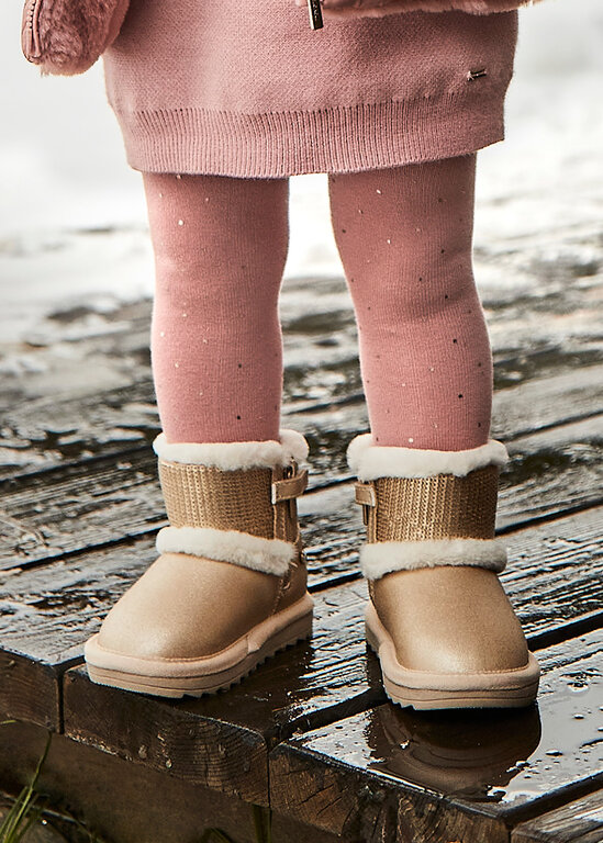 COLLANTS À POIS DORÉ - ROSE