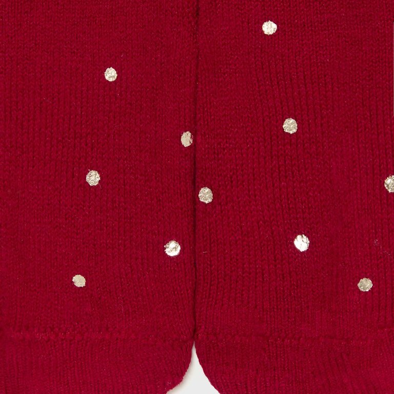 MAYORAL COLLANTS À POIS DORÉ - ROUGE
