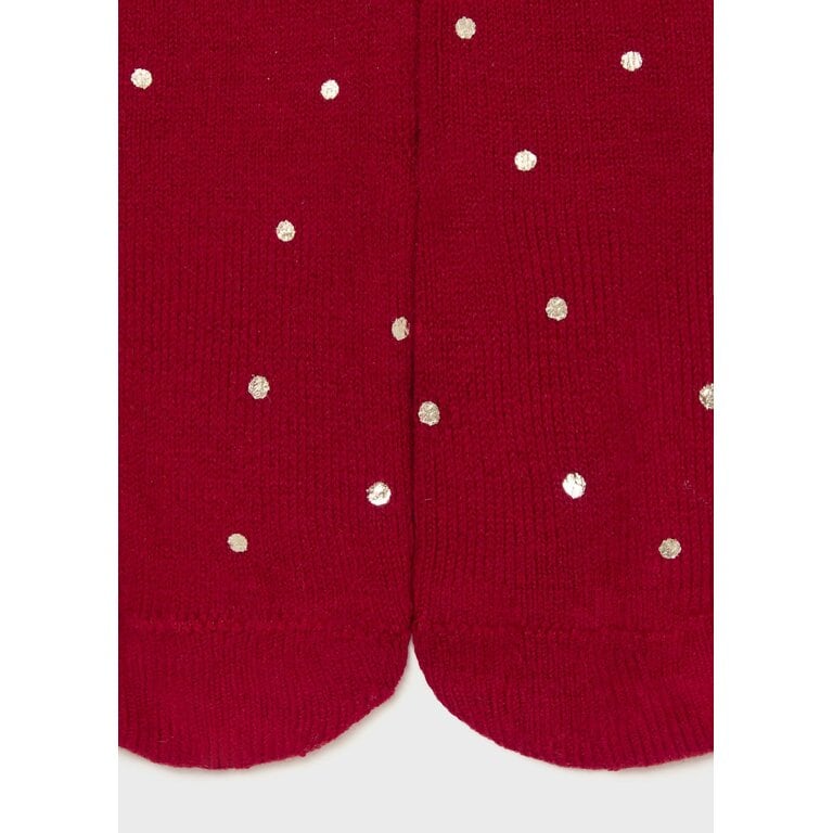 MAYORAL GOLD POLKA DOT TIGHTS - RED