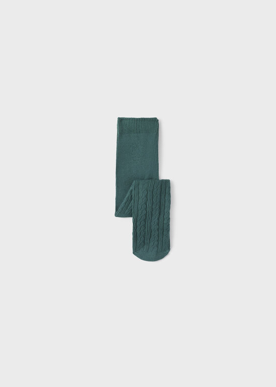 COLLANTS À MOTIFS DE TRICOT - VERT BOUTEILLE